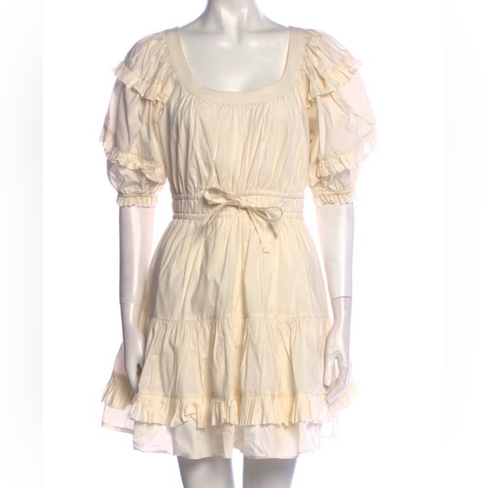 Ulla Johnson A-line ruffle dress ivory
